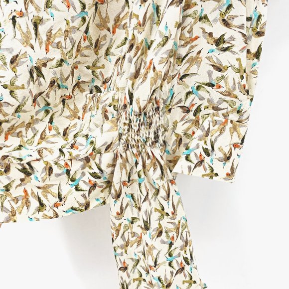 Leifnotes Side-Tied Sparrows Blouse - Picture 5 of 13